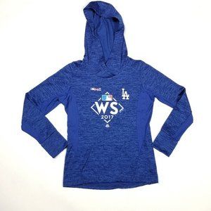 Majestic MLB 2017 Los Angeles Dodgers WS Blue Hooded Sweater Size M